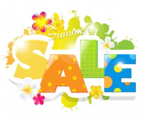 Sale elements in the summer vector graphics 03