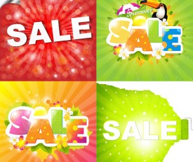 Sale elements in the summer vector graphics 04