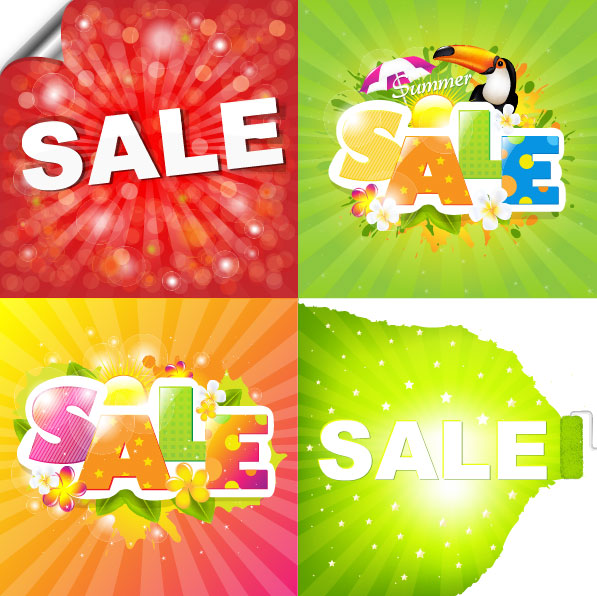 Sale elements in the summer vector graphics 04