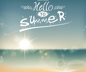 Sunrise At sea background vector graphics 02