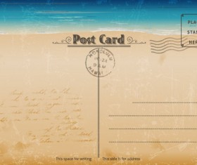 Vintage sea elements Post card vector