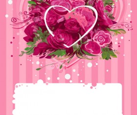 Romantic roses background art vector