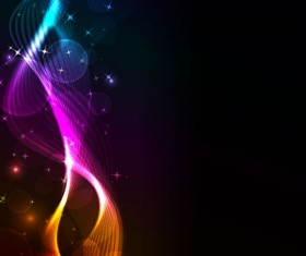 Colorful Shiny Waves background vector graphic 01