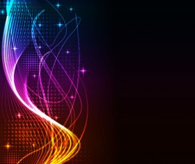 Colorful Shiny Waves background vector graphic 02