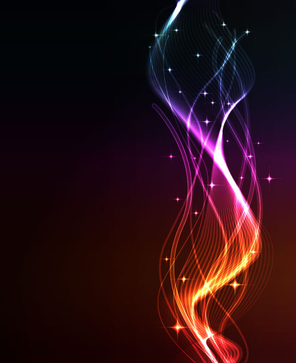 Colorful Shiny Waves background vector graphic 03