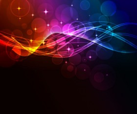 Colorful Shiny Waves background vector graphic 04