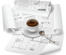 Architecture drawings design elements vector graphics 02