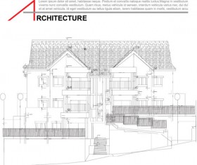 Architecture drawings design elements vector graphics 04