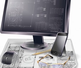 Architecture drawings design elements vector graphics 06