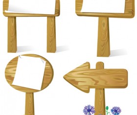 Different Wooden signboard vector graphic set 01