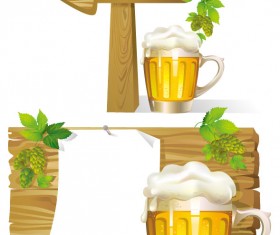 Different Wooden signboard vector graphic set 02