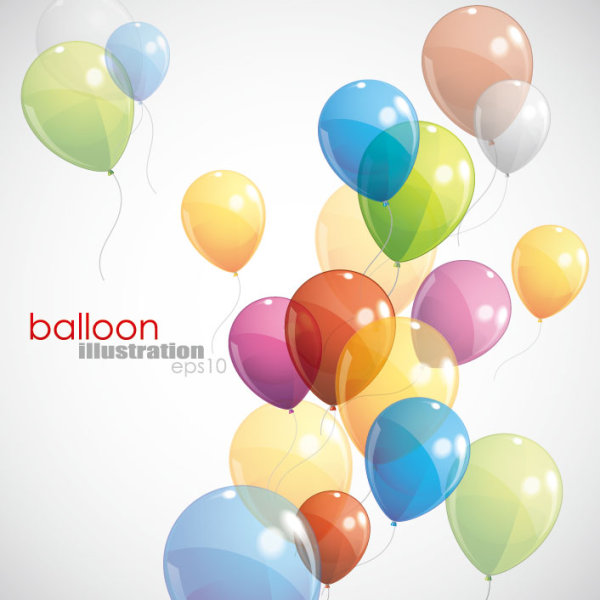 Festival elements of colorful balloon Illustration vector 01