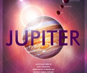 Set of nine planets in the solar system vector 07