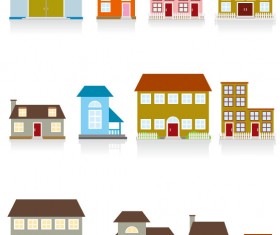 Different cartoon Houses elements vector 01