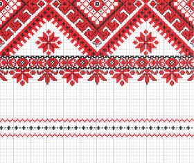 Ukraine Style Fabric ornaments vector graphics 01