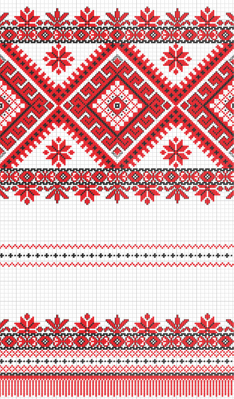 Ukraine Style Fabric ornaments vector graphics 01