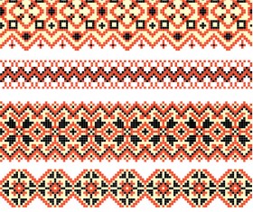 Ukraine Style Fabric ornaments vector graphics 03