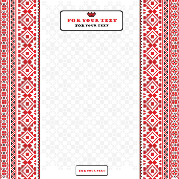 Ukraine Style Fabric ornaments vector graphics 04