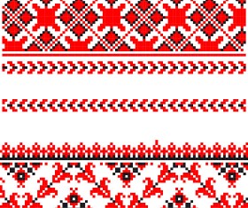Ukraine Style Fabric ornaments vector graphics 05