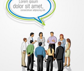 Cartoon People and Speech Bubbles vector Graphics 03