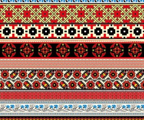 Ukraine Style Fabric ornaments vector graphics 06