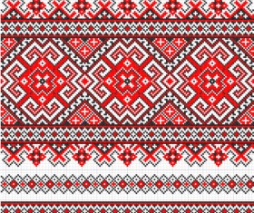 Ukraine Style Fabric ornaments vector graphics 09