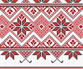 Ukraine Style Fabric ornaments vector graphics 10