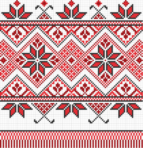 Ukraine Style Fabric ornaments vector graphics 10