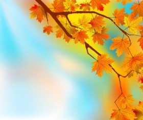 Fall of Maple Leaf elements background vector 02