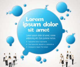 People with speech bubbles vector set 01