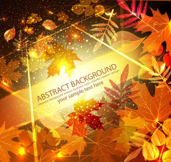 Fall of Maple Leaf elements background vector 08