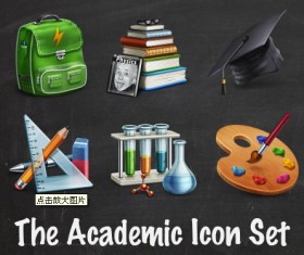Set of the academic icon for PSD