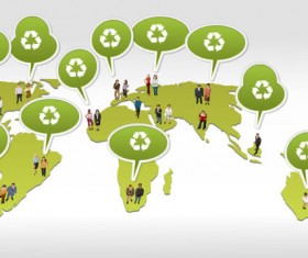 People with speech bubbles vector set 02