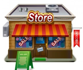 Elements of Cartoon Store vector 02