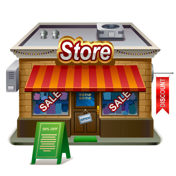 Elements of Cartoon Store vector 02