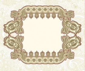 Retro lace Decoration Frames vector 01