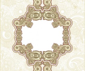 Retro lace Decoration Frames vector 02