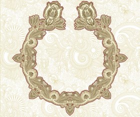 Retro lace Decoration Frames vector 03