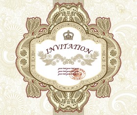Retro lace Decoration Frames vector 04