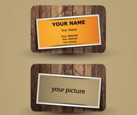 Retro Wooden cards vector 01