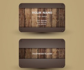 Retro Wooden cards vector 02