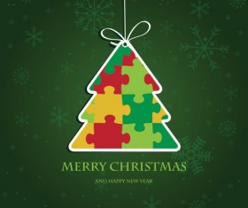 Cute Christmas creative Greeting Cards vector 03