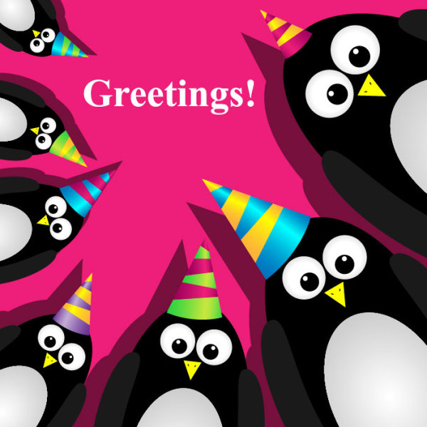 Funny cartoon Happy Birthday cards vector 02 free download