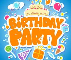 Funny cartoon Happy Birthday cards vector 04