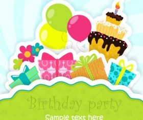 Funny cartoon Happy Birthday cards vector 05