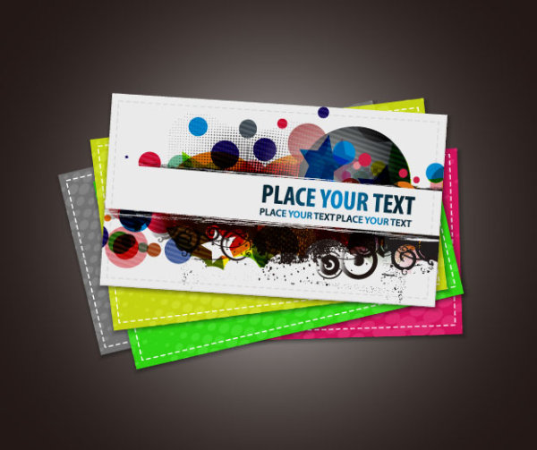 Stylish Advertising cards design vector 05