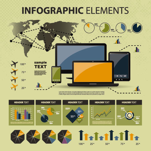 business scheme and Infographics elements vector 05
