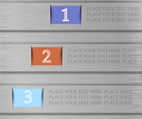 Set of number Modern banner vector 03