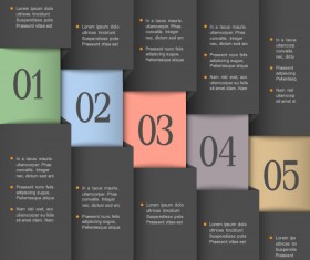 Set of number Modern banner vector 04