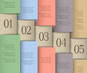 Set of number Modern banner vector 05